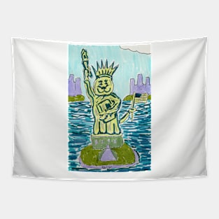 Statue of Kitty Liberty Tapestry