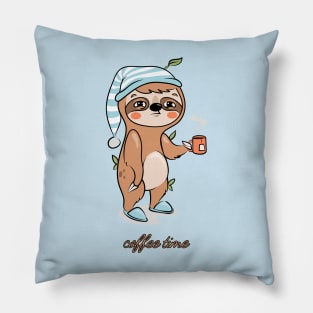 sloth coffee Pillow