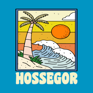 Hossegor, France, vintage style surfer graphic T-Shirt