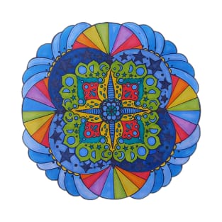 Star Burst Rainbow Mandala T-Shirt