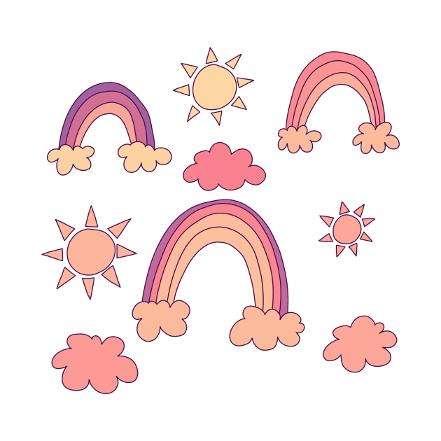 Rainbows and Sunshine - Pink by monitdesign