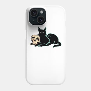 Skull and cat Phone Case