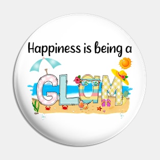 Happiness Is Being A Glam Summer Beach Happy Mother's Day T-Shirt Pin