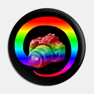 Camera Ombre Rainbow Swirl Pin