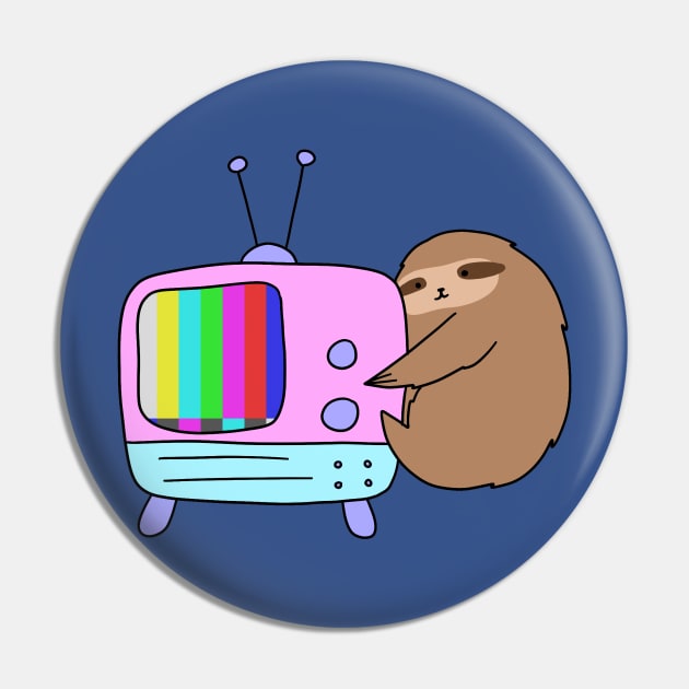 Vintage No Signal TV Sloth Pin by saradaboru