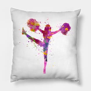 Sports cheerleader in watercolor Pillow