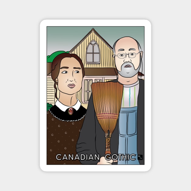 Canadian Gothic Magnet by AltTabStudio