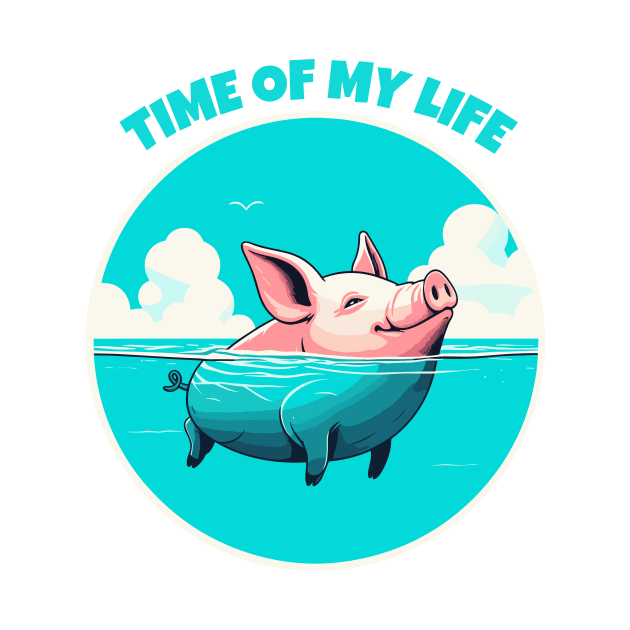 Time of My Life | Swimming Pig of the Bahamas Floating in the Sea | Piglet | Travel | Animal | Cruise | Vacation | Beach | Summer by octoplatypusclothing@gmail.com