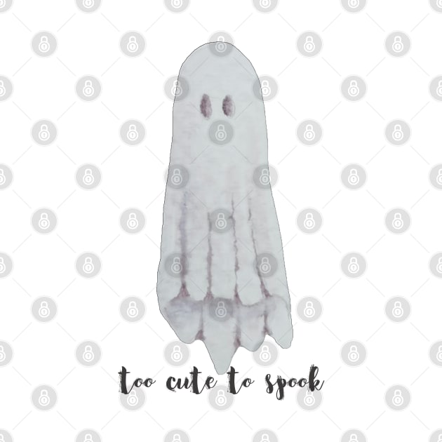 Too cute to spook,  adorable watercolor ghost by JewelsNova