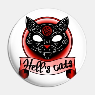 Black witch demonic cat Pin