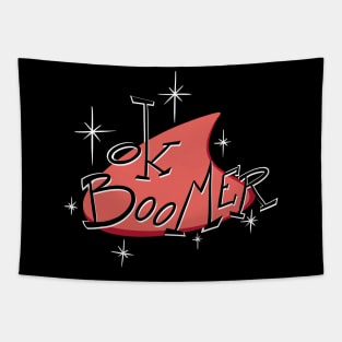 Ok Boomer red (Googie 60's Style) Tapestry