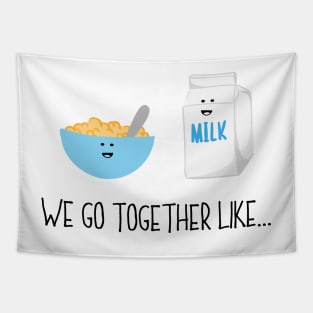 We Go Together Like Cereal & Milk - Breakfast Couple Tapestry