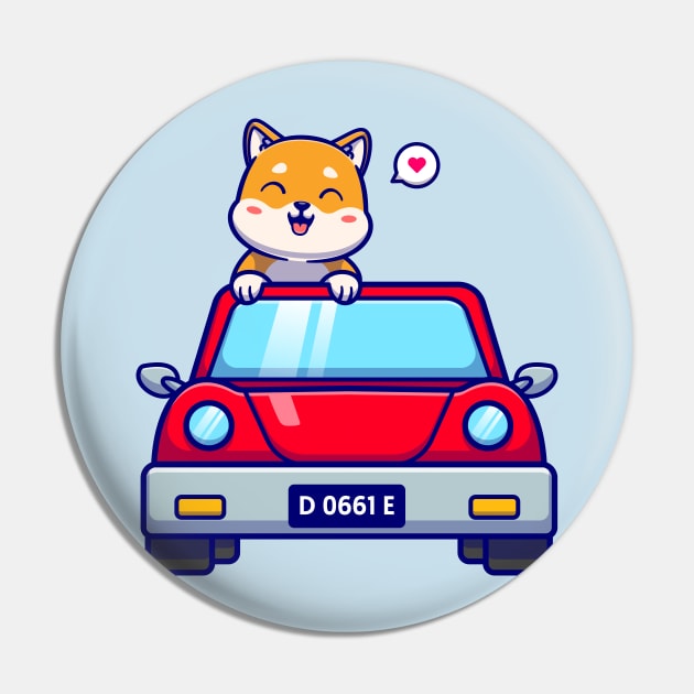 Cute Shiba Inu Driving Car Cartoon Pin by Catalyst Labs