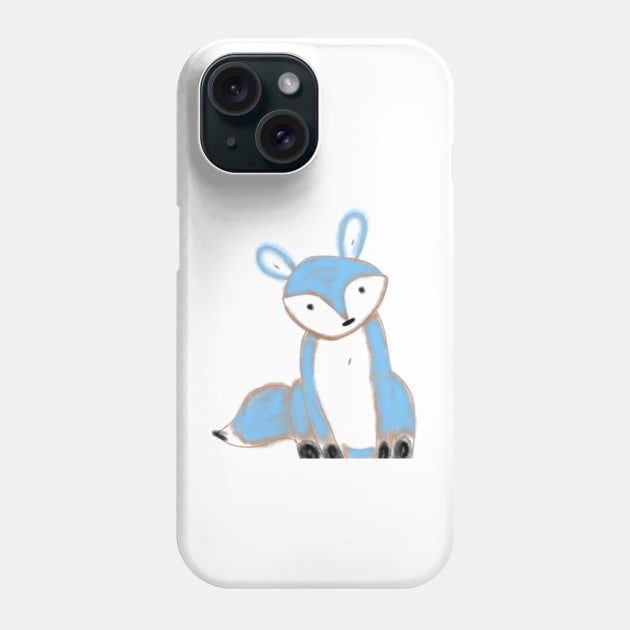 Blue brown fox watercolor animal art Phone Case by Artistic_st