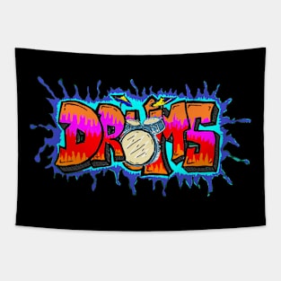 Drums Graffiti 2 by LowEndGraphics Tapestry