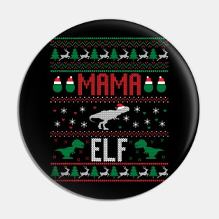 Mama Elf Funny Ugly Christmas Sweater Pin