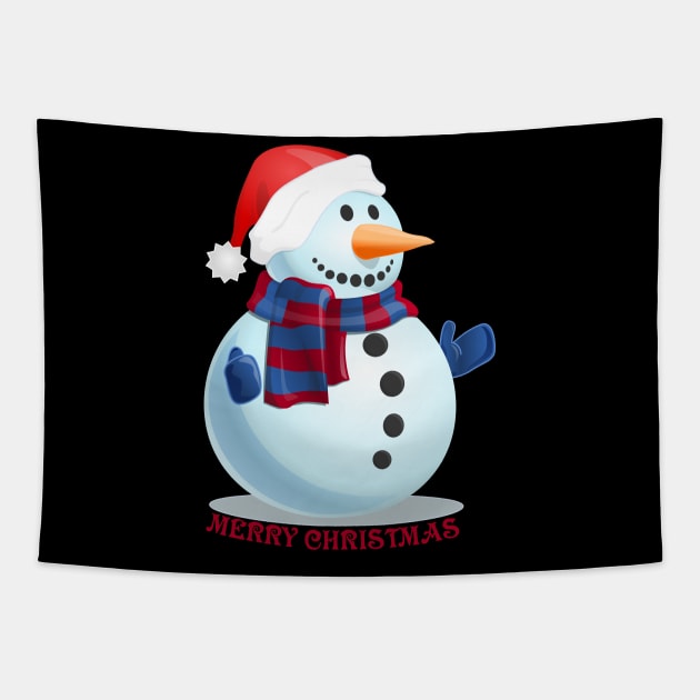 Frosty Christmas - Stay warm Tapestry by All About Nerds