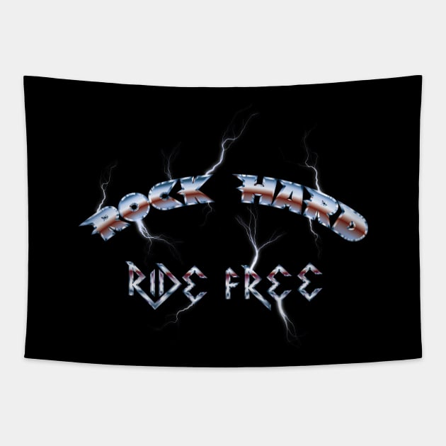 Rock hard ride free Tapestry by juliusllopis