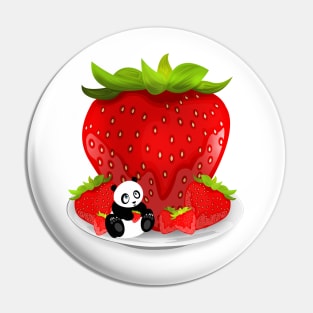 Panda & Strawberries Pin