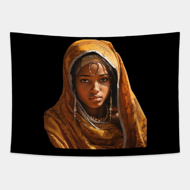 TRIBAL SOMALI GIRL Tapestry by SHAKIR GAUTAMA 