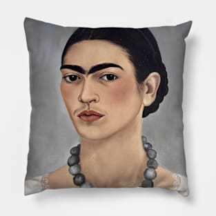 Self Portrait with Necklace by Frida Kahlo Pillow