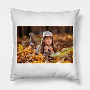 Young caucasian girl Pillow