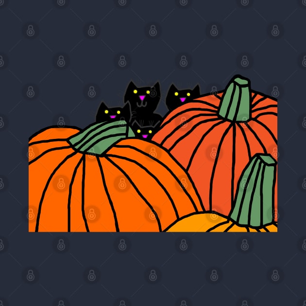 Halloween Horror Kittens and Pumpkins by ellenhenryart