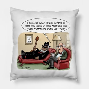 Bluesman in Therapy Pillow