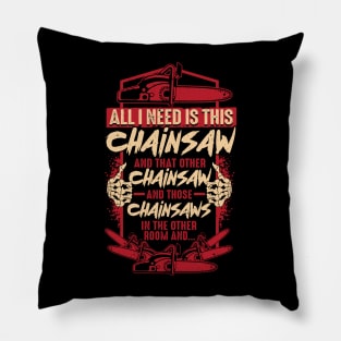 Lumberjack Woodworker Chainsaw Gift Pillow