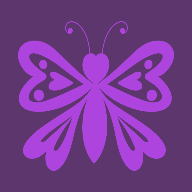 Heart Design Purple Butterfly by SartorisArt1