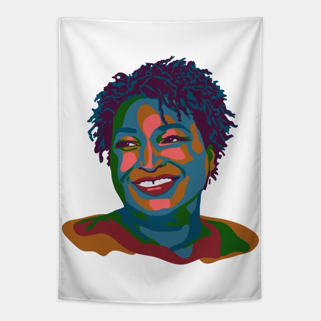 Voting Rights Hero - Stacey Abrams Tapestry by Slightly Unhinged