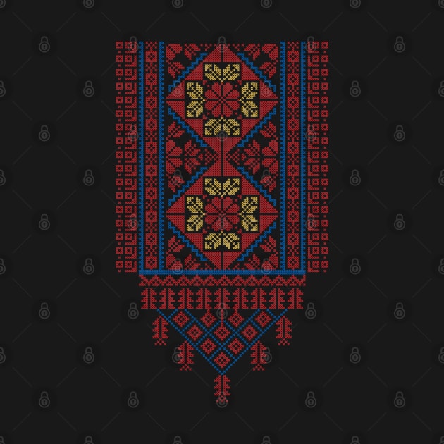 Palestinian Jordanian Traditional Realistic Tatreez Embroidery Art Design #2 - lght by QualiTshirt