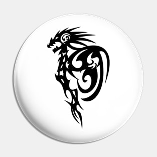 Black tribal dragon Pin