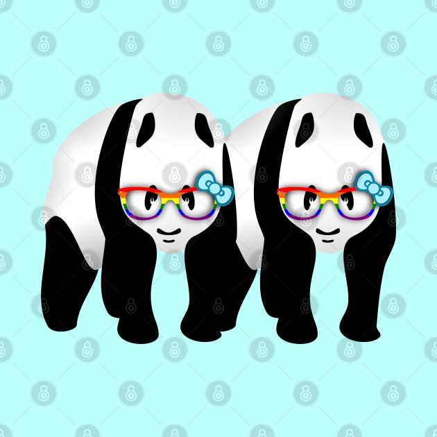 Gay Pride Panda Bears by mailboxdisco