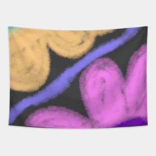 Pink purple blue watercolor floral art Tapestry