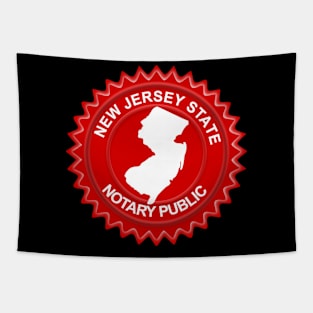 Notary Public NJ State Silhouette  Seal Tapestry