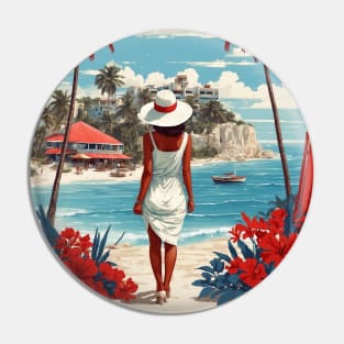 Isla Mujeres Mexico Vintage Poster Tourism Pin