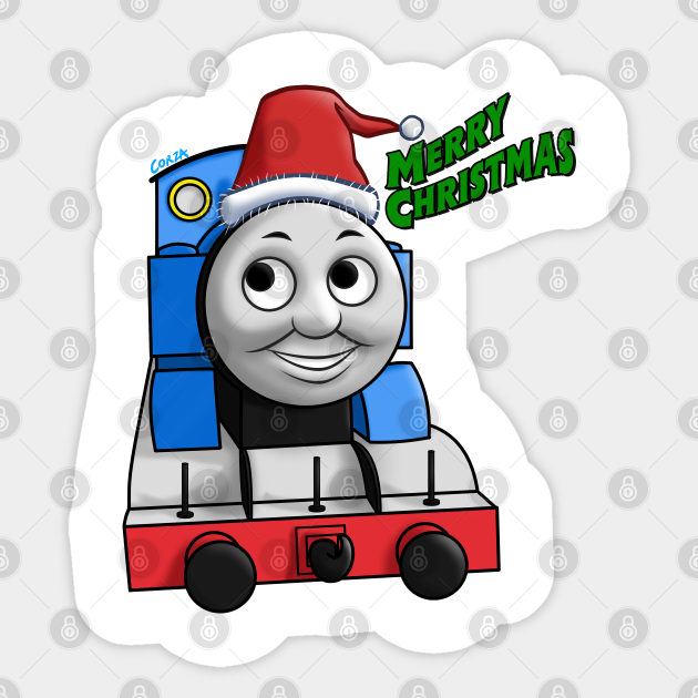 Thomas The Train Merry Christmas Images Thomas Christmas Wishes Thomas Sticker Teepublic