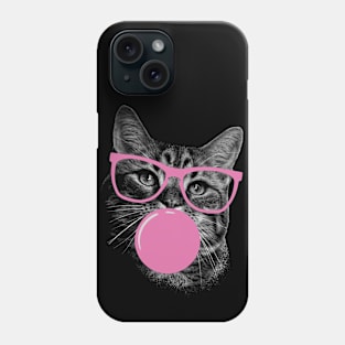 Cute Sassy Cat Pink Bubble Gum Phone Case