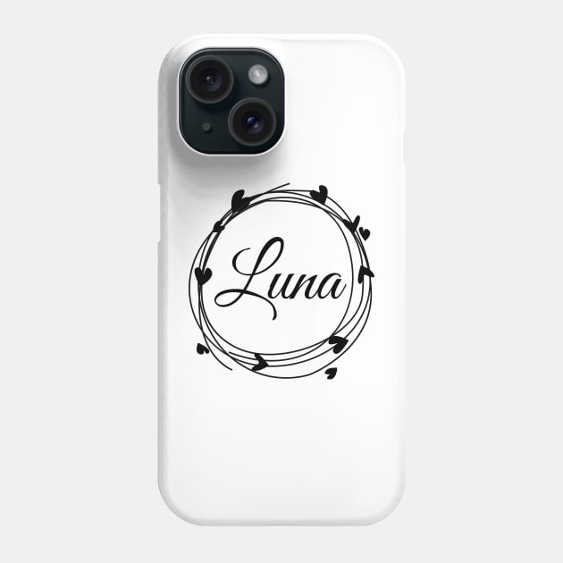 Luna name cute design Phone Case by BrightLightArts