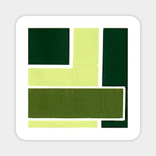 Inverted Green Geometric Abstract Acrylic Painting II Magnet