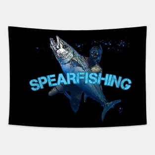 Spearfishing t-shirt designs Tapestry