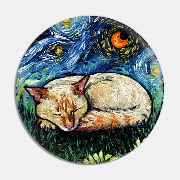 Sleepy Flame Point Siamese Night Pin by sagittariusgallery