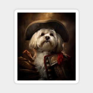 Dashing White Havanese - Medieval Cuban Conquistador Magnet