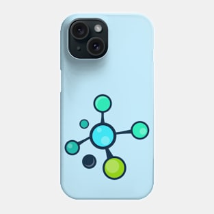 Blue green molecules science pattern Phone Case