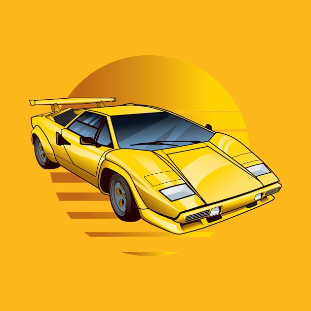 Yellow Lamborghini Countach by MiTs