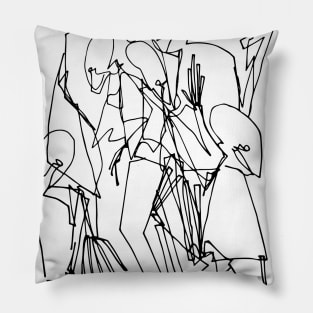 Abstract Bodies Drawing Improvisation #4 Pillow