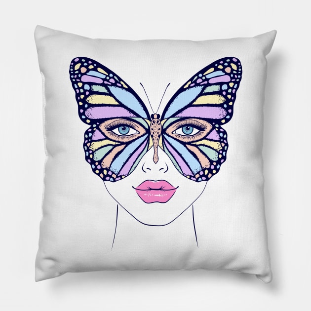 Butterfly woman Pillow by WarmJuly