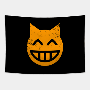 Grinning Grunge Cat Emoji Tapestry