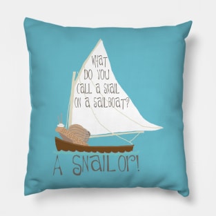 Sailing Snail Joke Pillow